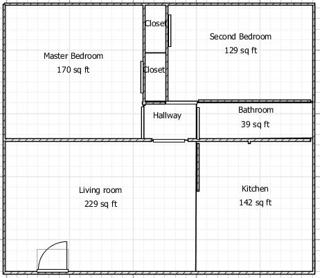 Sandy Bay Apartment two bedroom floor plan